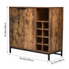 Freestanding Floor Wine Rack with Wine Bottles Holder, Whisky Liquor Cabinet Bar