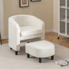 Modern Accent Chair and Ottoman Set Bedroom Upholstered Club Chair w/Footrest