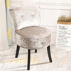 Soft Dressing Table Chair Vanity Makeup Stool Dining Seat Pouffe with Wood Legs