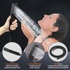 Black Matte Bathroom Faucet Set Square Rainfall/Handheld Shower Water Taps Kit