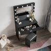 Black LED Dressing Mirror Makeup Table Bedroom Vanity Unit Set with Stool Drawer