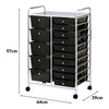 Black 15 Drawer Make Up Mobile Home Office Beauty Salon Portable Storage Trolley