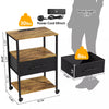 Bedside Table with Charging Station, Nightstand with 2 Outlets and 2 USB Ports