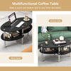 3-Tier Modern Oval Tea Table Smooth Glass Coffee Table Sofa End Side Table