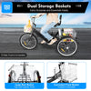 24" Tricycle 3 Wheel 7-Speed Adult Bicycle Tricycle Trike Bike with Basket NEW!