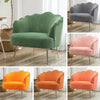 Upholstered Scalloped Velvet Matte Armchair Lounge Chair Oyster Back Sofa Nordic