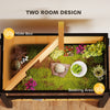 Wooden Tortoise House with Storage Shelf, Clear Observation Windows