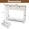 Console Table 106 CM Long Entryway Table with Storage Shelf-White