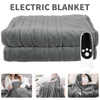 Electric Heated Blanket Throw 9 Heat Settings 160x130cm Grey Overheat Protection