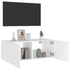 TV Wall Cabinet with LED Lights White 80x35x31 cm