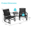 Garden Double Swing Glider Chair Rocking Chair Steel Swing Loveseat w/Table