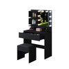 Dressing Table with LED Lights Mirror Vanity Set Makeup Storage Drawer Desk BK