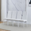 Small Space Dining Set 5Pcs Square Dining Table+ 4 Dining Chair Set White Wooden