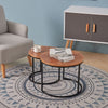 Nest of 2/3 Wood Grain Nested Tables Side End Lamp Sofa Tables Living Room Decor
