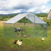 OUTVITA Walk In Chicken Run Large Galvanized Chicken Coop w/ Cover 3 x 2 x 2m