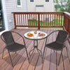 Patio Bistro Round Coffee Table Metal Frame Garden Dining Tables Outdoor Indoor