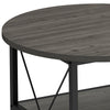 Round Coffee Table with Storage Shelf & Metal Legs, 80cm, for Living Room