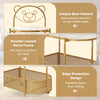 Sofa Side Table 2-Tier Center Table Sofa Side Table on Lockable Wheels-Golden