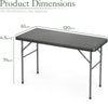 Folding Garden Table Rattan Effect Outdoor Camping Dining 4 Seater 4ft Christow