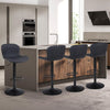 Ralex-chair Bar Stool, Faux PU Leather Bar Chairs with Back, Adjustable, Black