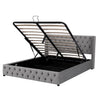 Merax Upholstered Bed Functional Bed from Storage Double Size Grey Velvet