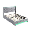 Velvet Upholstered Bed with Headboard 4ft6 Double Bed Frame with Storage Drawers