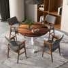 Dining Table Wooden Dining Table 4-Person Round Table-Brown