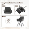 2x Grey 360° Swivel Dining Chairs Velvet Padded Seat Dining Room Chair Modern