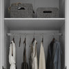 3 Door Wardrobe Matte Grey Storage Cupboard with Shelves Rail Bedroom Furniture
