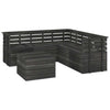 6 Piece Garden Pallet Lounge Set Solid Pinewood Dark Grey