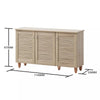 Shoe Storage Cabinet 3 Slatted Doors Rack Cupboard Stand Drawer Unit Footwear