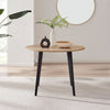 Koko Oak Wood Effect 100cm Round Dining Table Black Legs Scandi Compact