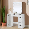 Large Dressing Table LED Lights Vanity Table with 6 Drawers Makeup Mirror White