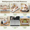 Tri Folding Foam Mattress Portable Floor Foam Mattress Topper w/ Bamboo Fiber