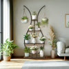 Large Plant Stand 5 Tier Vase-Shape Metal Flower Pot Planter Corner Shelf Rustic