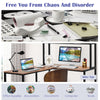 L-Shaped Corner Computer Desk Large PC Table Workstation with Storage Bookcase