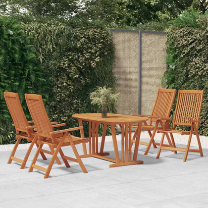 5 Piece Garden Dining Set Solid Wood Eucalyptus vidaXL