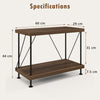 2-Tier Multipurpose Display Rack Industrial Bookshelf Home Storage Shelving Unit