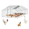 Walk In Chicken Run Galvanized Chicken Coop Hen House w/ Galvanized Frame & Lock