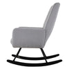 Modern Rocking Chair Upholstered Fabric Leisure Armchair High Wing Back Rocker