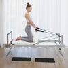 Pilates Reformer Stretch Machine - Foldable Home Gym Equipment (Beige)