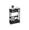 Side Table with Storage Shelf, 3 Tier Slim End Table Modern Sofa Table Bedside