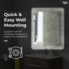 Bathroom Mirror Cabinet Wall Hung Mount Double Door Stainless Steel 670 x 600mm