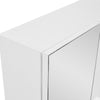 White Bathroom Cabinet Mirrored Surface 2 Doors 3 Shelves Wall Mounted Storage