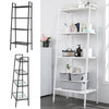 Steel Ladder Shelf 4/5 Tier Storage Rack Bookshelf Shelving Stand Wooden Shelves