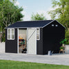 12X10ft Garden Shed Outdoor Metal Tool Storage House with Lockable Door & Window