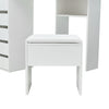 White Corner Dressing Table Makeup Desk Vanity Table 5 Drawers with Stool Mirror