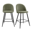 Dusk Iris Sage Green Velvet & Black Set of 2 Barstools RRP £127