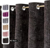 Crushed Velvet Curtains Eyelet Ring Top Ready Made Lined Pair Curtains