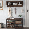 Tribesigns Coat Rack Shoe Bench Set, Industrial Shoe Rack Bench with Coat Rack